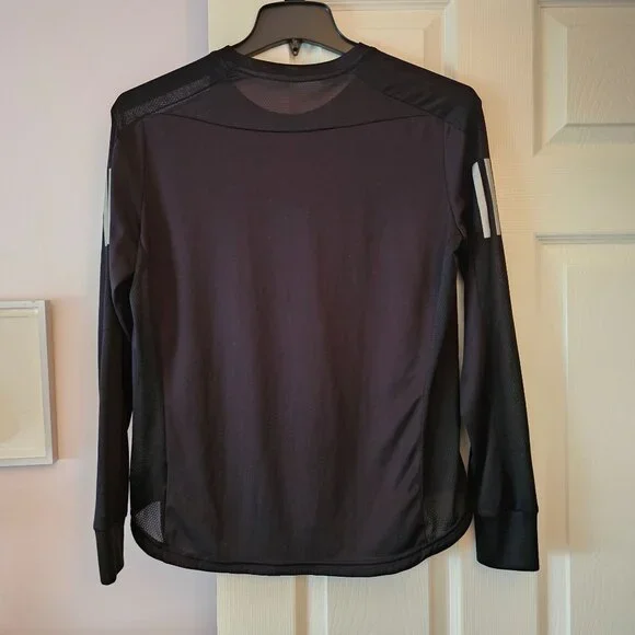 Adidas Womens Own The Run Long-Sleeve Black Shirt Sz L Running & Training - Picture 2 of 9